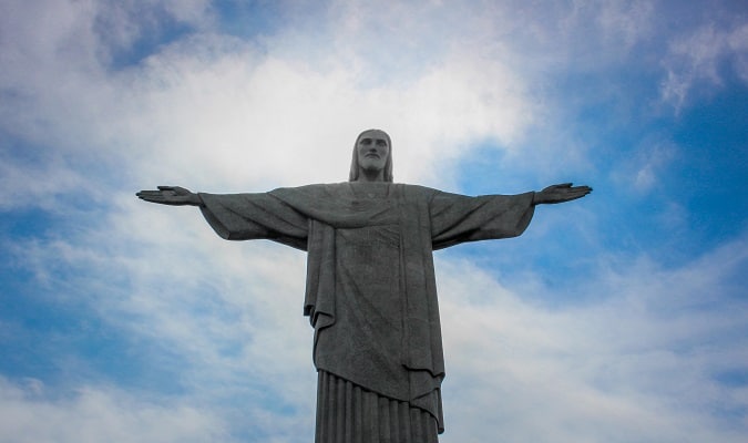 Christ the Redeemer and the Sky with Clouds